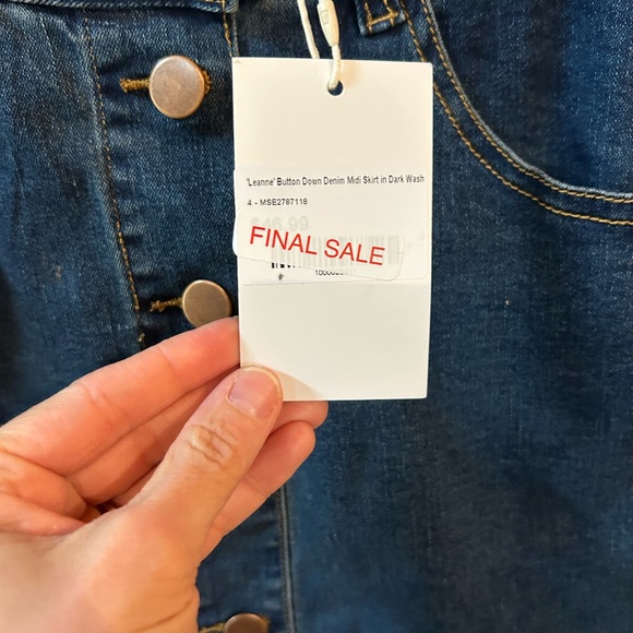 NWT The Main Street Exchange Button Front Denim Skirt - Picture 4 of 5